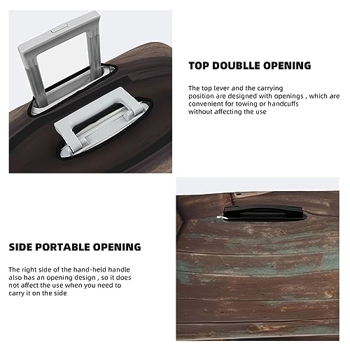 Rustic Horseshoe Barn Wooden Luggage Cover Dustproof Suitcase Cover Elastic Washable Travel Luggage Protector Suitcase Protector Stretch Baggage Protector for 18-32 Inch Luggage Large4