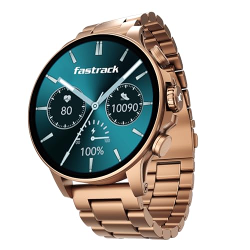 Image of Fastrack Marvellous FX2 1.54 inch Super AMOLED Smart Watch with SpO2, Sleep Monitor, BT Calling, Metal Body, Voice Assistant, 100+ Sports Modes - Smartwatch for Professionals (Rose Gold)