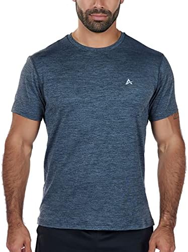 Arctic Cool Men’s Crew Neck Instant Cooling Moisture Wicking Performance UPF 50+ Short Sleeve Shirt | Lightweight Breathable Tshirt for Running, Workout, Exercise, Fishing, Storm Grey Twist, XL