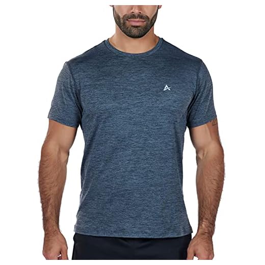 Arctic Cool Men’s Crew Neck Instant Cooling Moisture Wicking Performance UPF 50+ Short Sleeve Shirt | Lightweight Breathable Tshirt for Running, Workout, Exercise, Fishing, Storm Grey Twist, S