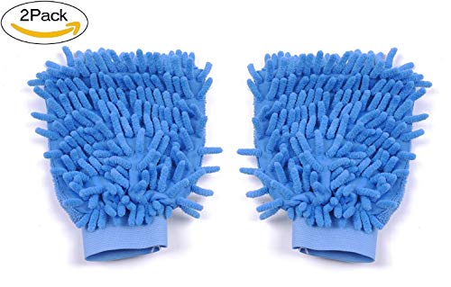 Preisvergleich Produktbild EEFUN 2PCS Hausreinigung und Auto waschhandschuh, Wasserdicht Chenille Handschuh, Premium Mikrofaser Autowäsche Handschuh, Ultra-weicher Waschhandschuh, Fusselfrei, Kratzfrei (Packung mit 2 Stück )