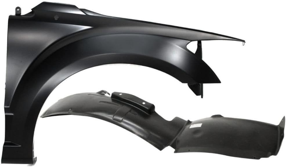 Set of 2 Front Quarter Panel Fenders – Passenger Right Side Replacement for Dodge Caliber (2007–2012), Pre-Primed Steel