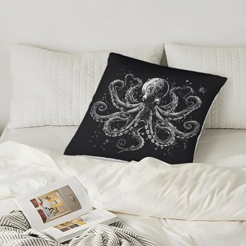 TNSGHAVED Octopus Kissenbezüge Für Sofa Und Bett, Kissenbezug, Geeignet Für Kids Room Fun Und Travel Essential, Maschinenwaschbar 40x40cm