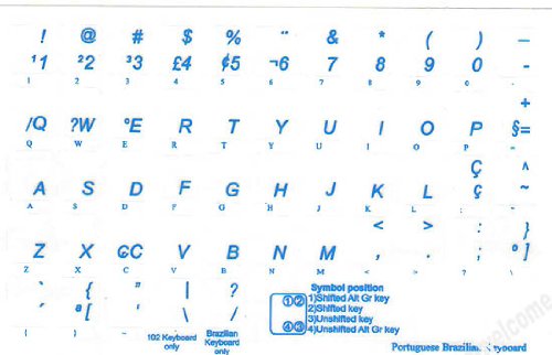 Pegatinas de teclado transparentes con letras azules para laptops miniatura 2