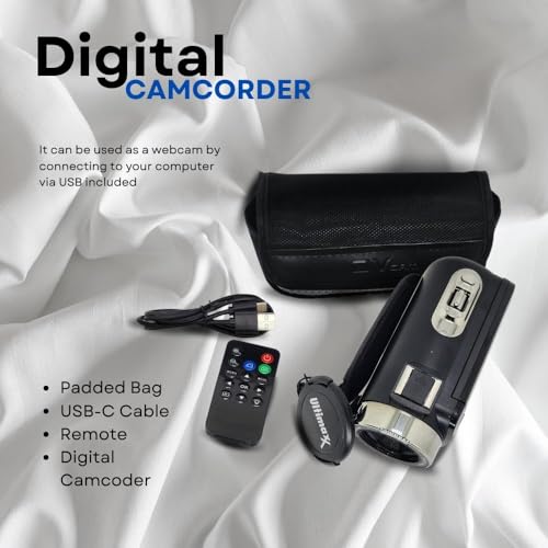 Ultimaxx 4K Camera Camcorder 42MP Video Recorder Camera Support Vlogging YouTube TikTok Digital Camcorder with 3" LCD Screen,18X Digital Zoom for Adults Kids Teens Beginners