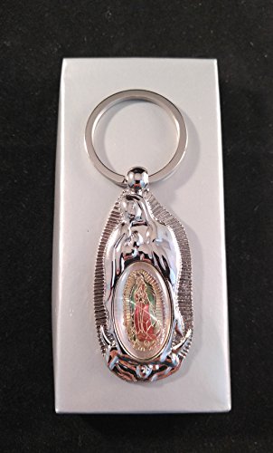 Our Lady of Guadalupe, Baptism First Communion Memory Gift Silver Key Chains 12 Party Pack. Recuerdos De Mi Bautizo   Primera Comunion Nuestra Virgen De Guadalupe Llaveros. by Party Supplies