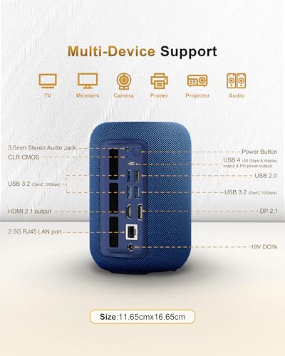Image of Gaming Mini PC AMD Ryzen 7 8745HS (8C /16T, Upto 4.9GHz) 16GB DDR5 RAM 512GB SSD, 10W Hi-Fi Speaker Mini Computer with USB-C 4.0 /3-Screen Output /Wi-Fi 6 /BT 5.2 /2.5G NIC for Home Office