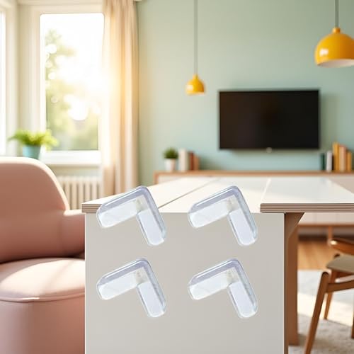 Image of 4Pcs Transparent Table Corner Protector Angle Pad Child Corner Guard Baby Table Corner Bumper Attractive,Safety