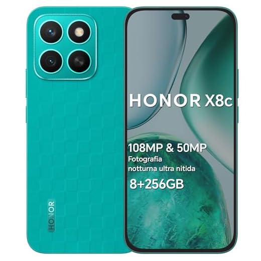 HONOR X8c Smartphone Android 15 Dual SIM 4G, 8GB RAM 256GB, AMOLED da 6.7 pollici display telefono con Qualcomm Snapdragon 685, 108&50MP, 5000 mAh, AI Eraser, Marrs Green[Versione italiana]