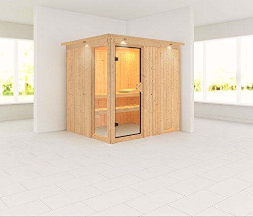 Palin- Karibu Sauna ohne Ofen- mit Dachkranz