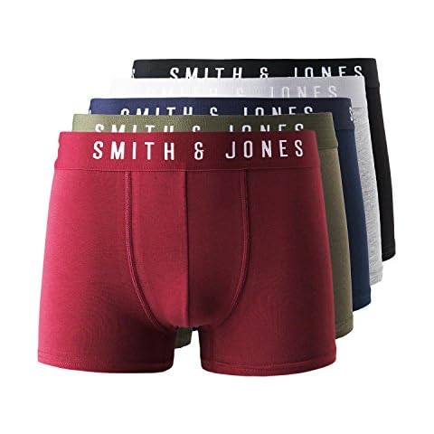Smith and Jones Mens Boxers Shorts (5 Pack) Multipacked Underwear Gift Set, Mens Boxers Trunk(L,Nightfall) Cover