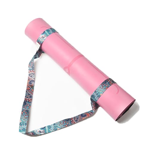 MKKM Yoga Mat Carrying Strap, Adjustable Loops, Pink and Purple Pattern, Exercise Mat Sling - Image 3