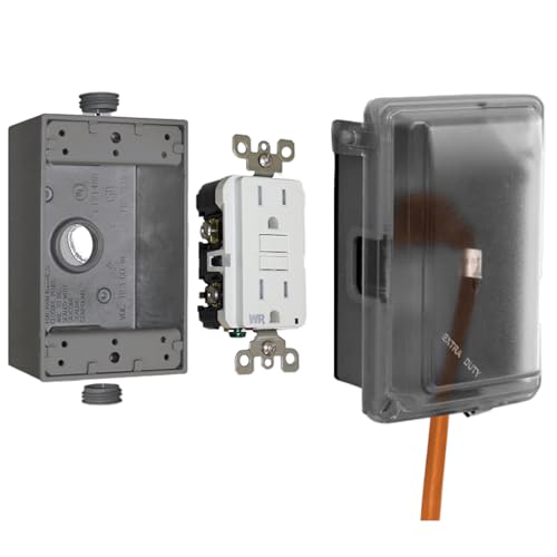Sigma 16801 Weatherproof 1-Gang WIU GFCI Receptacle Kit Clear