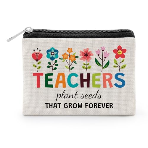 Teacher Appreciation Gifts for Women Best Teacher Gifts Coin Purse Thank You Gift for Teachers Daycare Teachers Gift Teacher's Day Back to School End of Year Farewell Retirement Coin Pouch