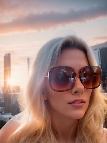 Image of The Fresh Women's Oversized Square Jackie O Cat Eye Hybrid Butterfly Fashion Sunglasses - Exquisite Packaging