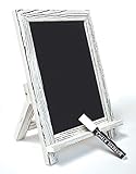 Better Office Products Framed Tabletop Chalkboard Sign, 9.5' x 14', Rustic Wood Frame, Small...