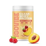 Isovibe Clear Whey Protein Powder Peach & Raspberry (20 Servings) Refreshing Protein Water | Zero Added Sugar | High Protein 20g Per Serving