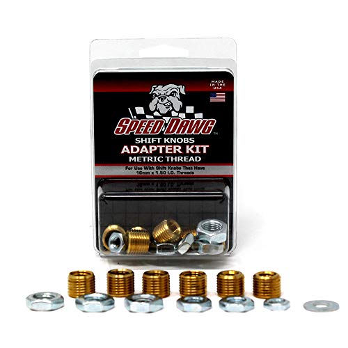 Speed Dawg SK500MET Metric Thread Shift Knob Adapter Kit with 6 Sizes Silver
