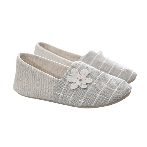 Thgonwid Women's Elegant Comfortable Warm Cotton Anti-Skid Soft Sole House Slippers Shoes 6.5-7.5