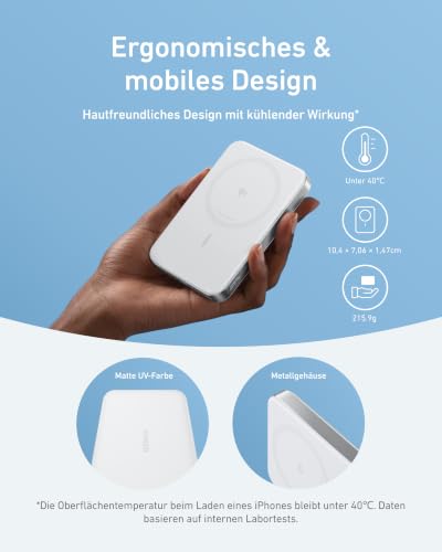 Anker MagGo Flache magnetische Powerbank 10000mAh Qi2 15W – Ansicht 4