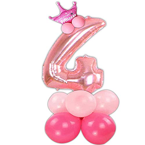 Image of Rosegold 32 Inches Numbers 4 Shape Large Big Foil Helium Balloons For Party Decorations In Happy Birthday Anniversary Office Items Materials Set Pack,1 Piece
