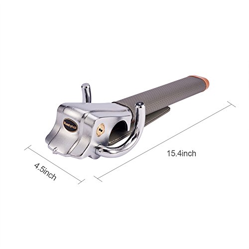 Blueshyhall Car Steering Wheel Lock, Anti-Theft Locking Devices Safety Hammer with 2 Keys, Universal for Auto Car Vehicle Truck SUV, Grey