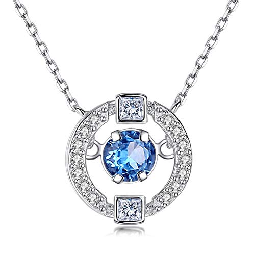 Collier d'amoureux de cœur en argent 925 bleu pour femme