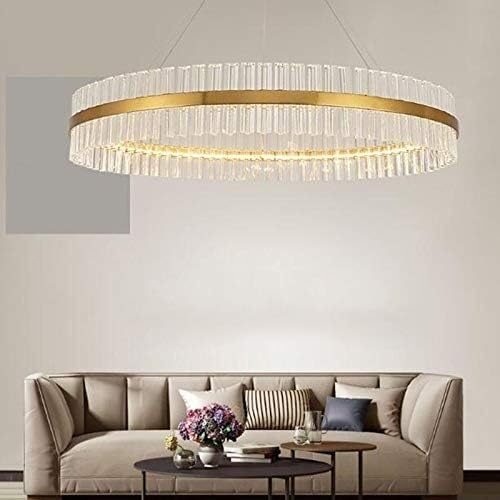 Lámpara colgante de cristal kxtmm con acabado oro y luces LED de diseño minimalista