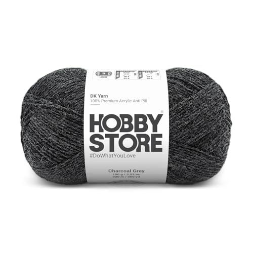 Image of DK Solid Yarn - Anti-Pill Acrylic Solid DK Yarn for Crochet & Knitting Everyday Essentials (1 ball /100 g) - Charcoal Grey 5019 | Magic Needles