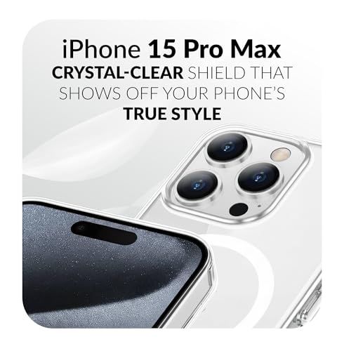 Image of ShieldTech Back Cover Case + Screen Protector for Apple iPhone 15 Pro Max | Mag-Safe Compatible | Transparent Phone Back Cover Case for i Phone 15Pro Max | i Phone 15 ProMax TPU Transparent Case
