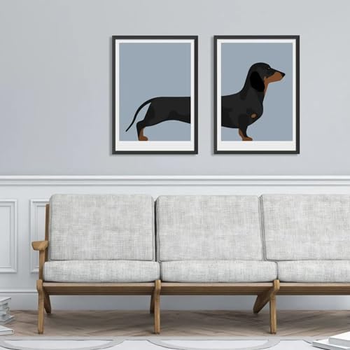 Art mural teckel mignon pour embellir un grand mur de salon vide - 4