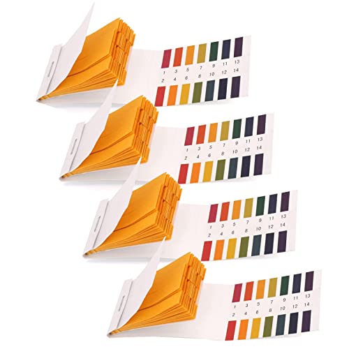 4 Pack pH Test Strips, 320 Strips pH 1-14 Universal Litmus Paper