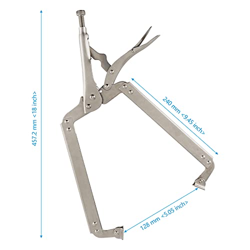 Image of 2PCS 18 Inches C-clamp Locking Pliers with Swivel Pads, Locking Clamp Pliers, Welding Clamps for Wood Working and Welding