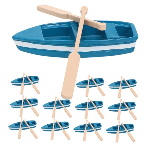 SUPVOX 12juegos Adorno De Canoa Miniatura Modelo De Canoa Madera Decoración De Bote para Centro De Mesa De Escritorio para Decoración Náutica del Hogar