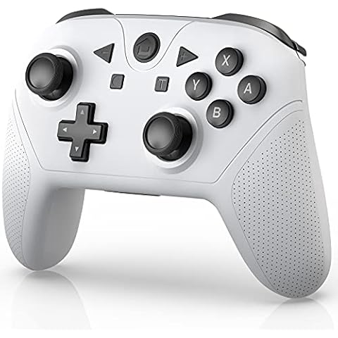 YTEAM Wireless Controller for Switch/Switch Lite,Wireless Switch Pro Controller Remote Gamepad Joystick with NFC/Turbo/ 6 Gyro Axis/Dual Vibration-White Cover