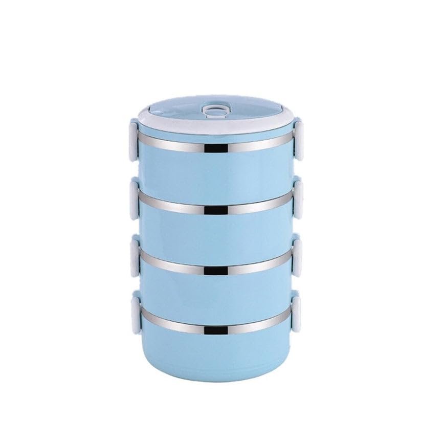 4-Layer Stainless Steel Hot Lunch Box with Leakproof Lids for Office, School, Travel; Multi-Compartment Tiffin for Chapati, Rice, Snacks, Curry Storage and Daily Meal Carrying.-image-40