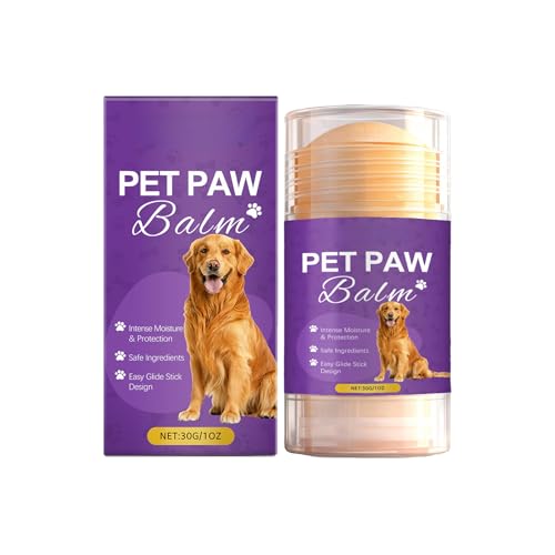 Safe Dog Paw & Nose Balm, Fermented Coconut Oil Pet Balm, Soothes Dry Cracked Paws Nose Elbows for Dogs & Cats, Horse Hoof & Joint Care, French Bulldogs & All Breeds 1.06oz（30g）