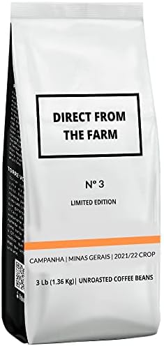 DIRECT FROM THE FARM │Single Origin Unroasted GREEN Coffee Beans │ Limited Edition Nº 3 │ Specialty Grade Arabica Coffee from Brazil │ Responsible Consumption for Home Roasting | 3lb – 1.36kg