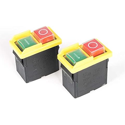 2pcs CK1 KJD6 6A 250V Waterproof and Dustproof Magnetic Push Button Switch Emergency Stop Switch for Grinder Cover