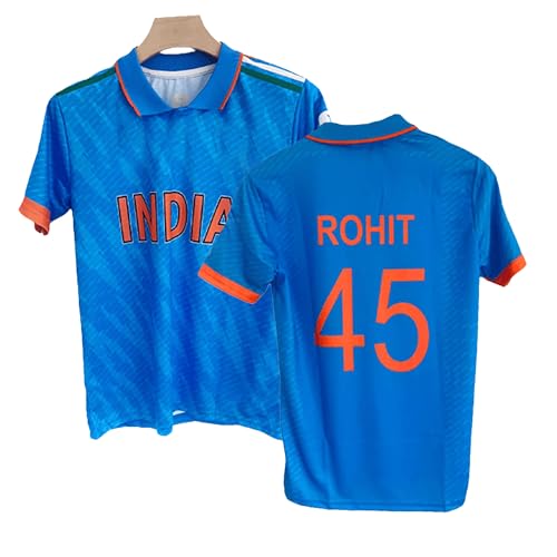 Image of Sports Cricket ODI Virat 18 India World Cup Jersey T-Shirt 2023 (Kid's, Boy's & Men's)
