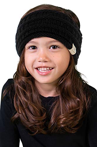 Funky Junque Kids Headwrap Baby Toddler Knit Fuzzy Lined Head Wrap Headband Ear Warmer