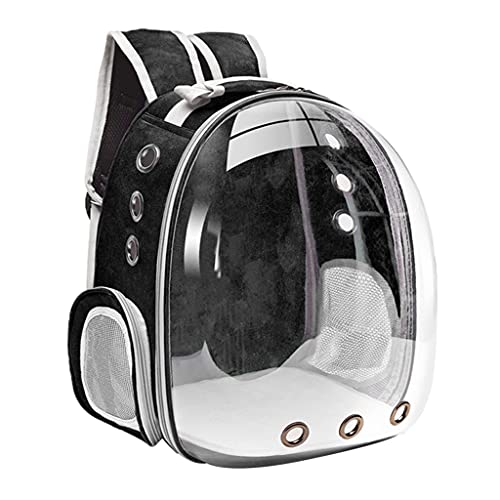 MagiDeal Premium Katze Rucksack Transporteur, Große durchsichtig Pet Blase Tasche, Tragbare Belüfteten Katze Kleine Hund Transporteur, im freien wasserdichte, Schwarz