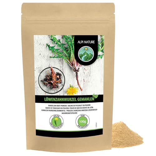 Alpi Nature Raíz de Diente de León Molida 100g, Polvo de Raíz de Diente de León