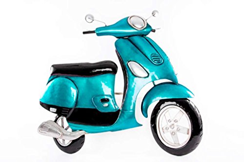 Sculpture murale scooter bleu en métal pour s'évader dans son salon