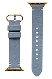 [salisty] noble Apple Watch Series 10/9/SE(第2/1世代)/8/7/6/5/4(40-42mm)/3/2/1(38mm) 専用 レザーバンド (グレイッシュブルー)【 アップルウォッチ 38mm 40mm 41mm Apple Watch バンド 本革 撥水加工 ベルト 長さ調節 LWG認証 イタリアンレザー 】