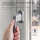 kwmobile Fenstergriff abschließbar - Fensterverriegelung mit Knopf und Schlüssel - Fensterschloss - Fenster Kindersicherung - Sicherheitsfenstergriff - 4 Stück - Silber - 4