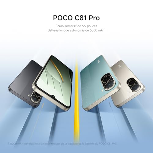 XIAOMI POCO C81 Pro Smartphone 4+128 Go Batterie 6000mAh - Vert – vue 5