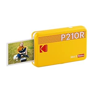 Kodak Mini 2 fotoprinter voor smartphone, snapshot formaat 54 x 86 mm, draadloos, draagbaar en compatibel met iOS en Android – geel