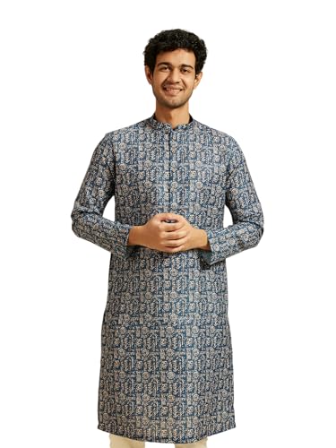 Image of DIWAS BY MANYAVAR Men's Viscose Blend Printed Kurta (1pc)