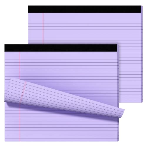 MuiAng 2 Pack Purple 11" x 9.5" Legal Pads College